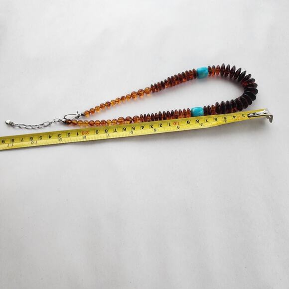 Jay King Mine Finds Amber Sterling Silver 925 Turquoise Necklace New 18" - Picture 8 of 8